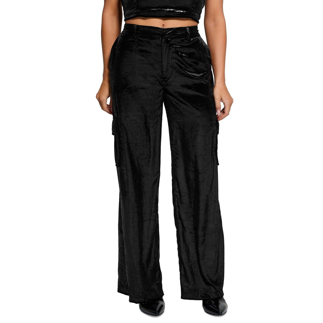 Women's 'Jolie High-Rise Velvet' Cargo Trousers
