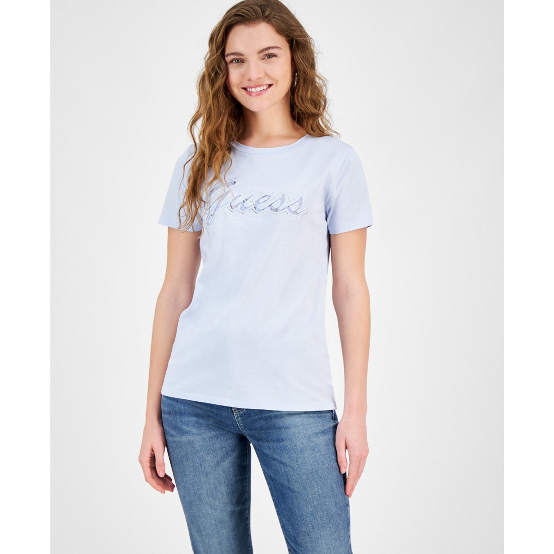 T-shirt 'Script Lace Logo Easy Cotton' pour Femmes