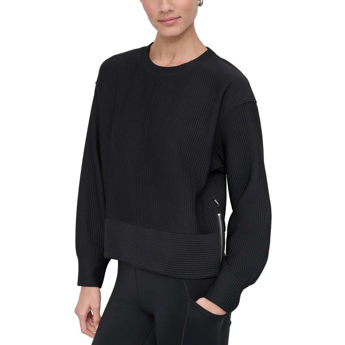 Sweatshirt 'Tech Ribbed Side-Zip Sweatshirt' pour Femmes