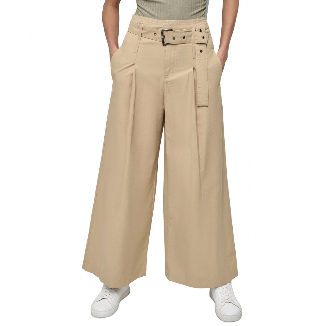 Pantalon 'High-Waist Pleated' pour Femmes