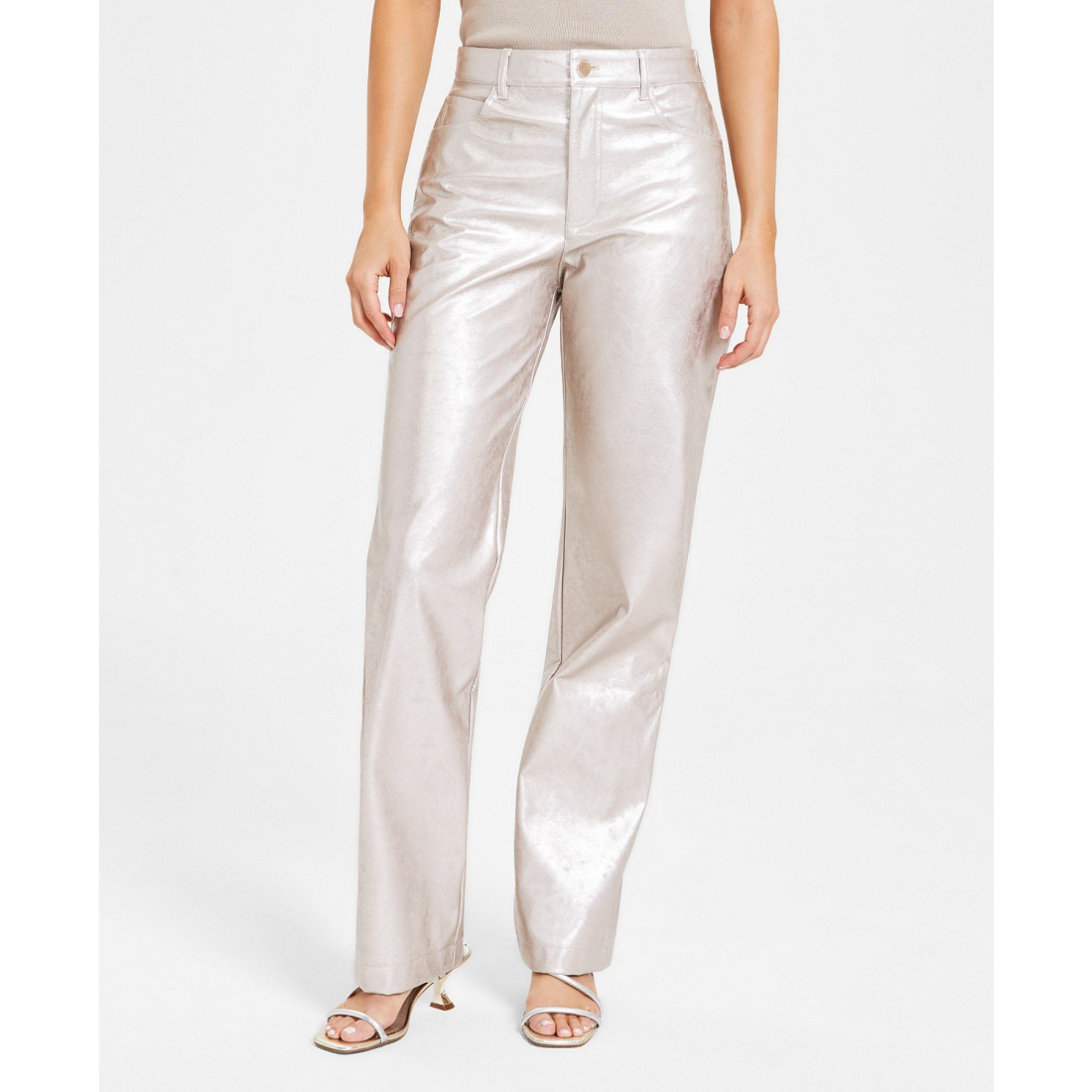 Women's 'Ambra Metallic Straight-Leg' Trousers