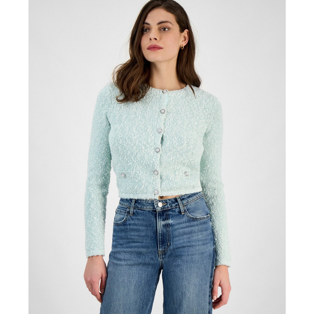 Women's 'Dorothy Boucle Cropped' Cardigan