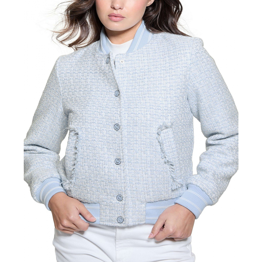 Women's 'New Gloria Long-Sleeve Tweed Bomber Jacket' Bomber Jacket