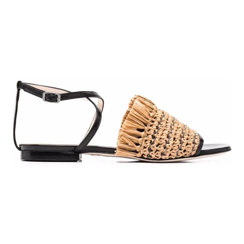Women's 'Raffia-Strap' Flat Sandals