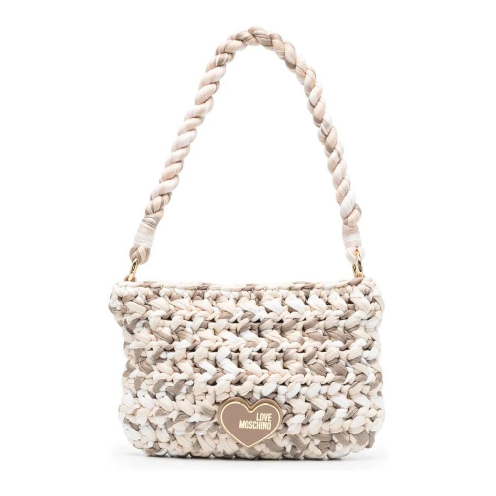 Women's 'Logo-Plaque Crochet' Shoulder Bag