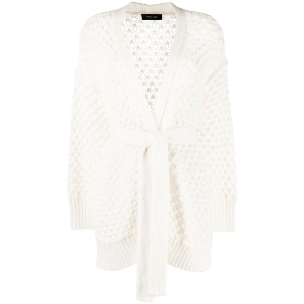 Cardigan 'Belted Open-Knit' pour Femmes