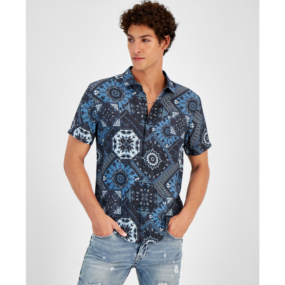 Chemise à manches courtes 'Printed' pour Hommes