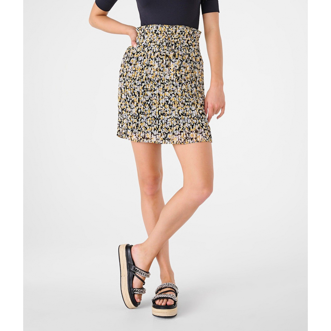 Women's 'Pleated Print' Mini Skirt