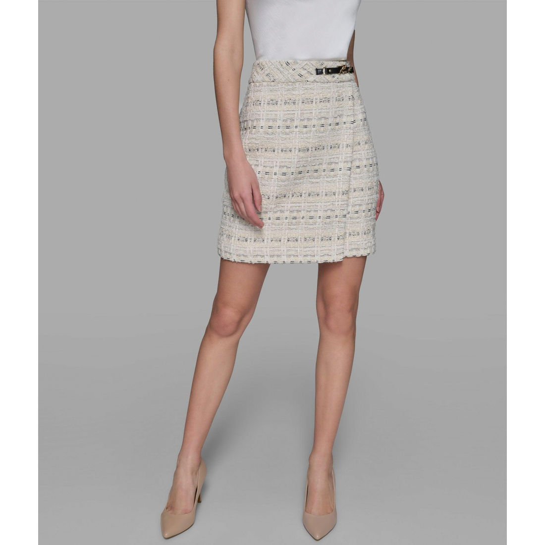 Women's 'Boucle Overlay' Midi Skirt