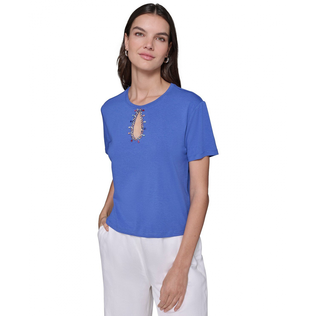 T-shirt 'Cutout Embellished' pour Femmes