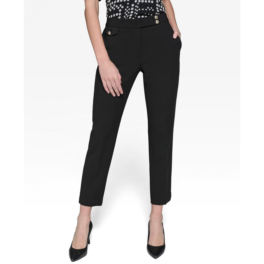 Pantalon 'Tab-Waist Slim Ankle' pour Femmes