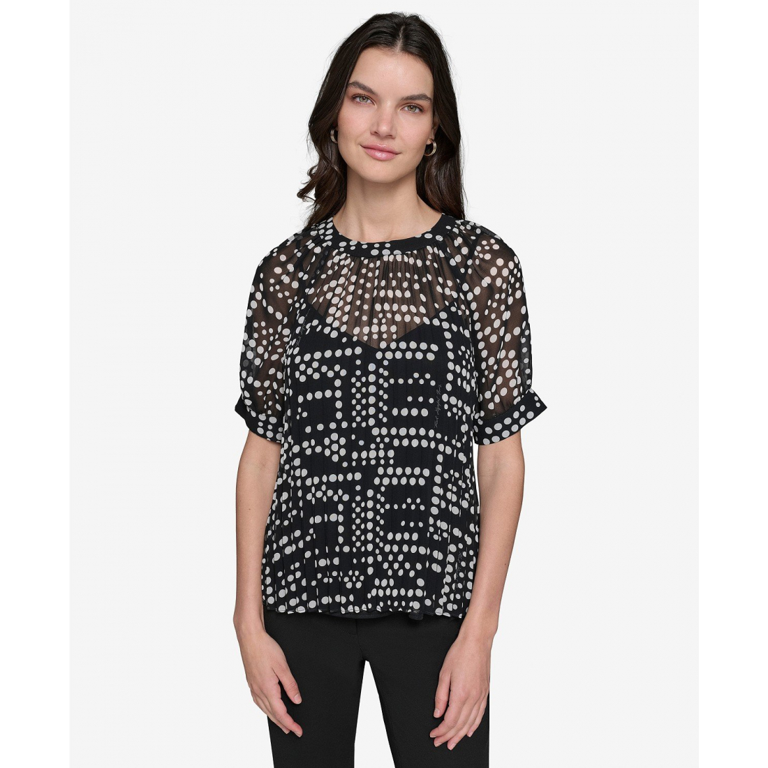 Blouse à manches courtes 'Pleated' pour Femmes