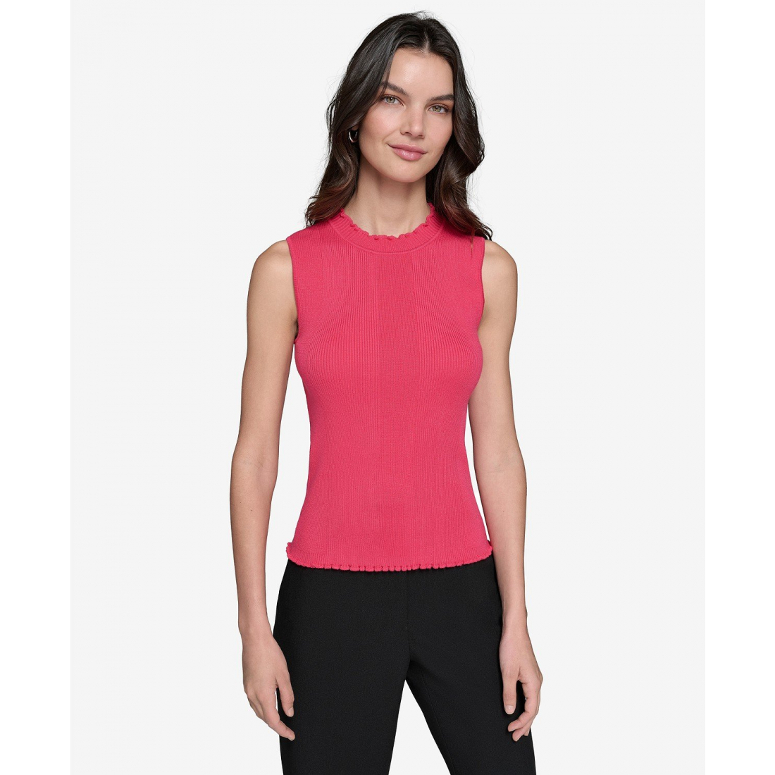 Haut sans manches 'Ruffled Rib-Knit' pour Femmes