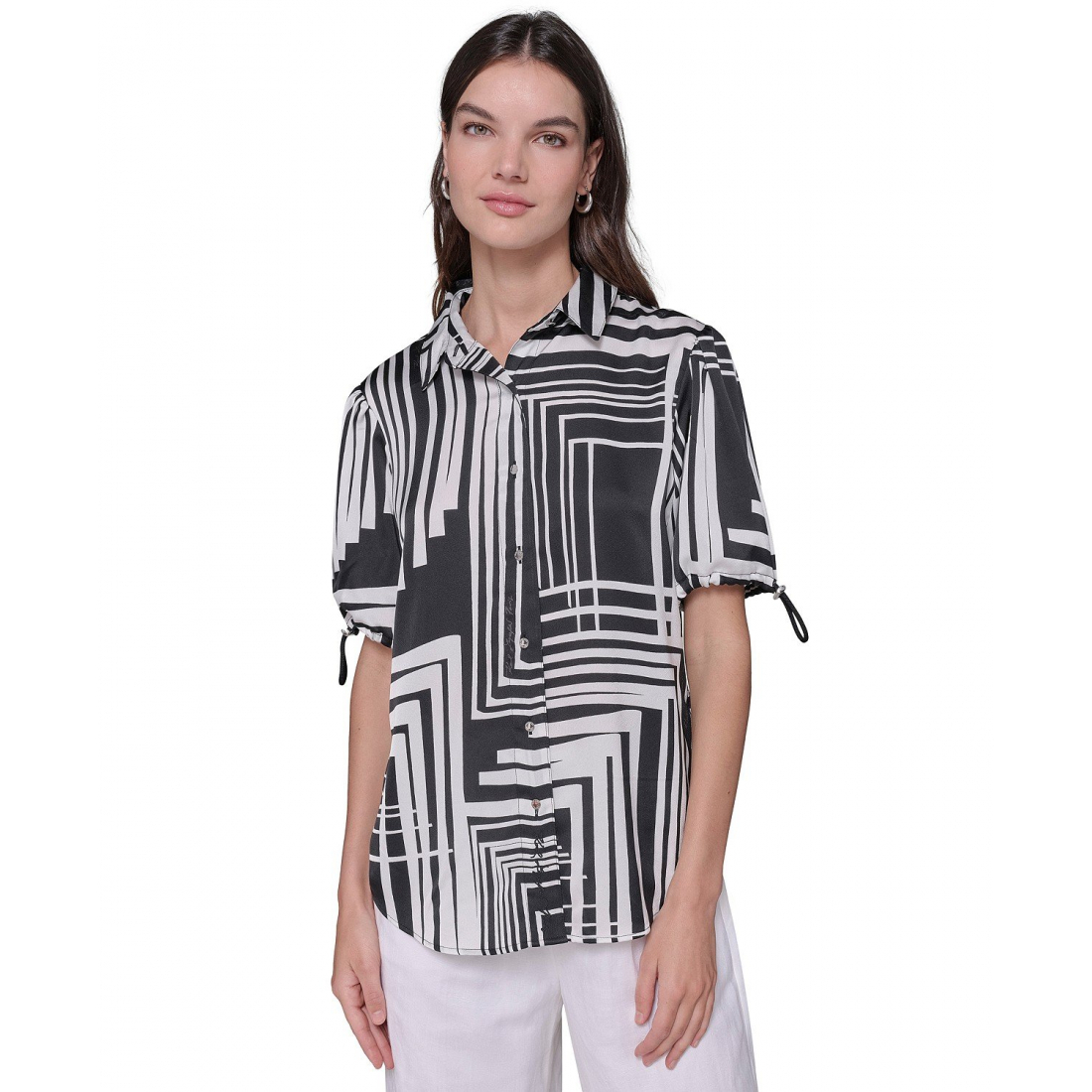 Top à manches courtes 'Printed Bungee-Sleeve' pour Femmes