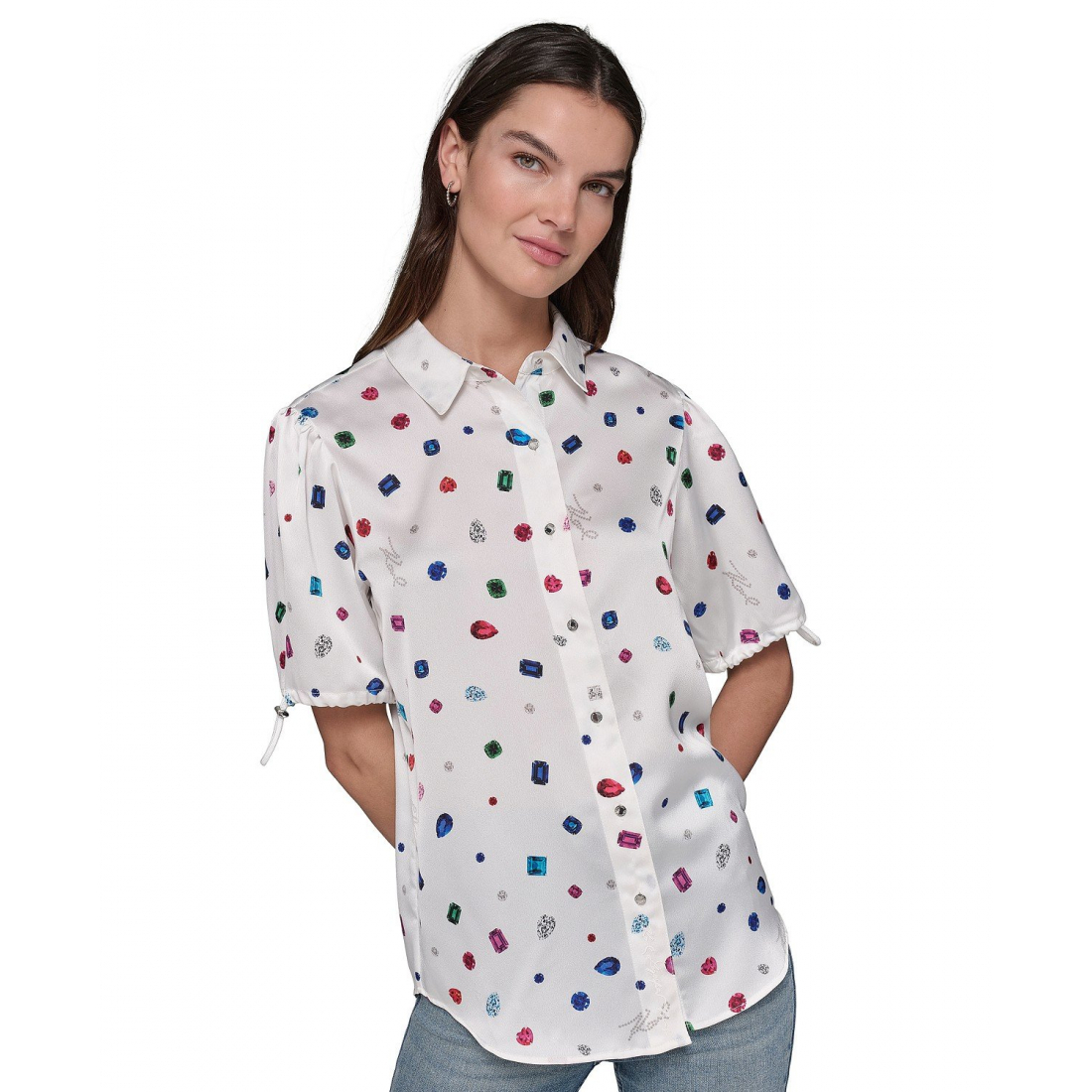 Top à manches courtes 'Printed Bungee-Sleeve' pour Femmes