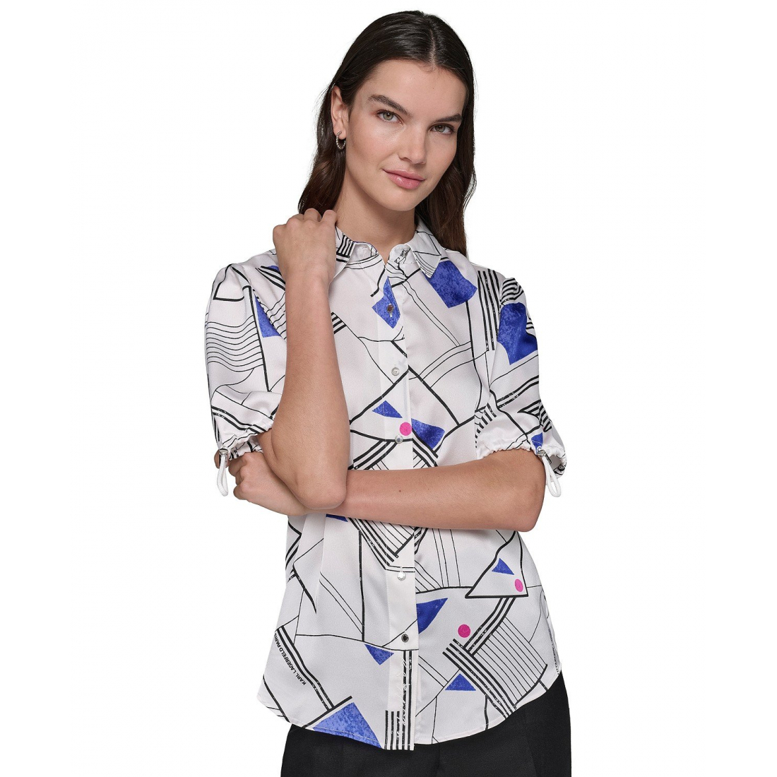 Top à manches courtes 'Printed Bungee-Sleeve' pour Femmes