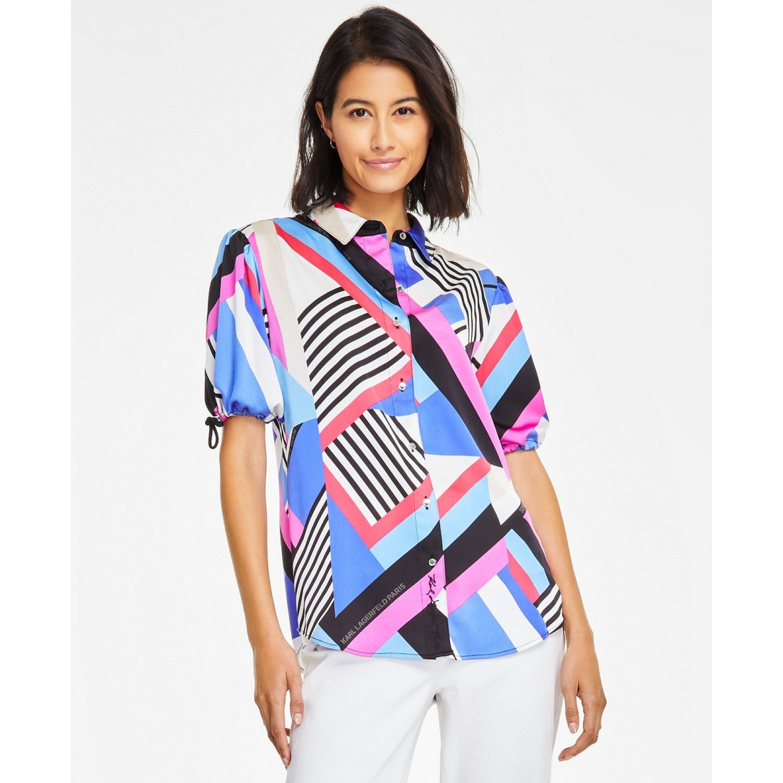 Top à manches courtes 'Printed Bungee-Sleeve' pour Femmes