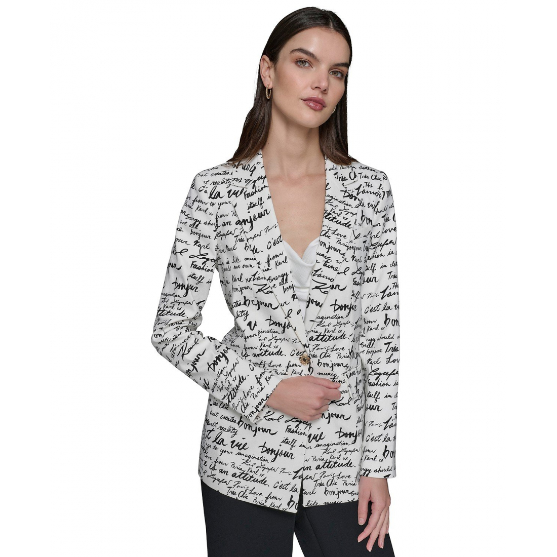 Blazer 'Printed Script' pour Femmes