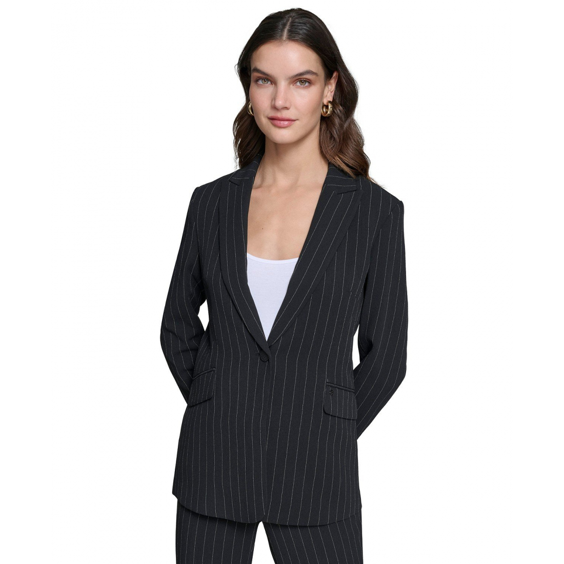 'Pinstriped Notch-Lapel' pour Femmes