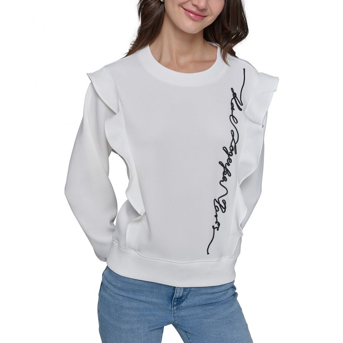 Women's 'Ruffle Logo Crewneck' Sweatshirt