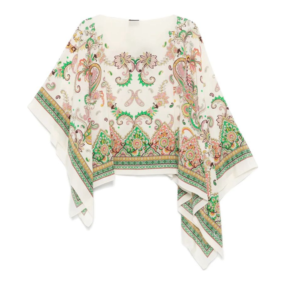 'Paisley-Print' Cape-Poncho für Damen