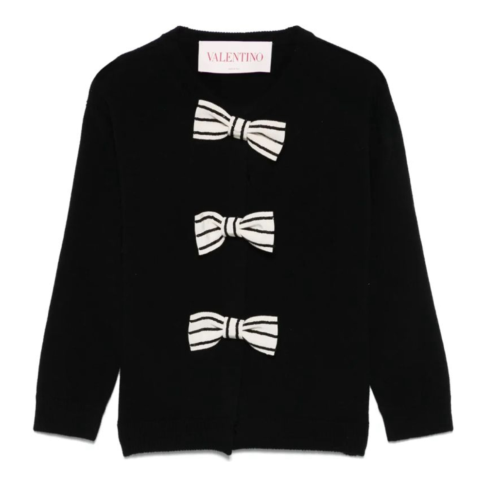 Women's 'Embroidered-Bow' Cardigan