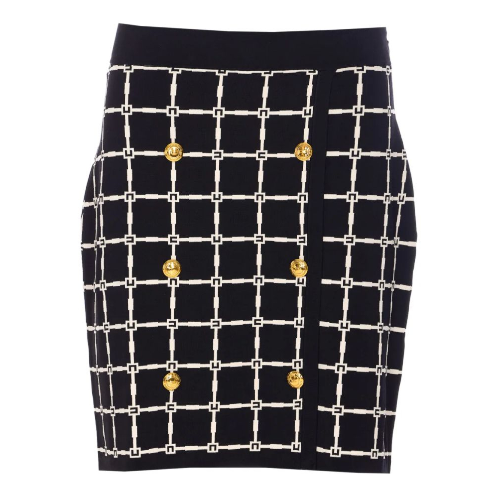 Mini Jupe 'Grid-Patterned Buttoned' pour Femmes