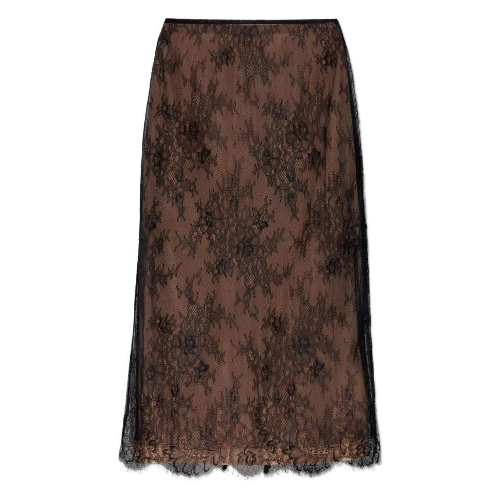 Jupe Midi 'Lace-Overlay' pour Femmes