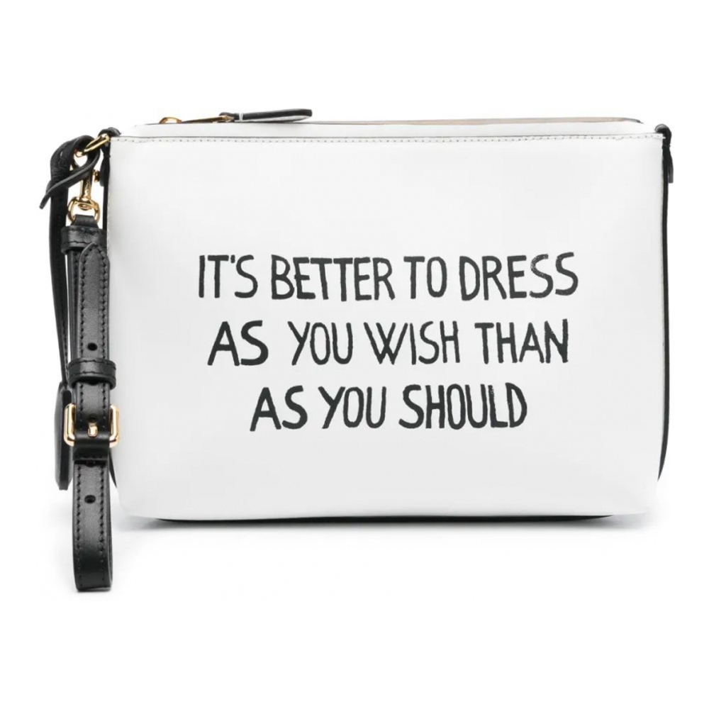 'Logo-Print' Clutch für Damen