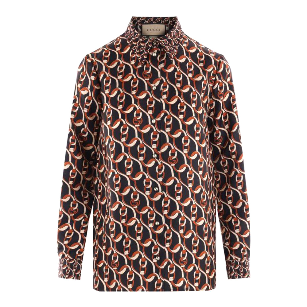 'Interlocking G Chain Print' Hemd für Damen