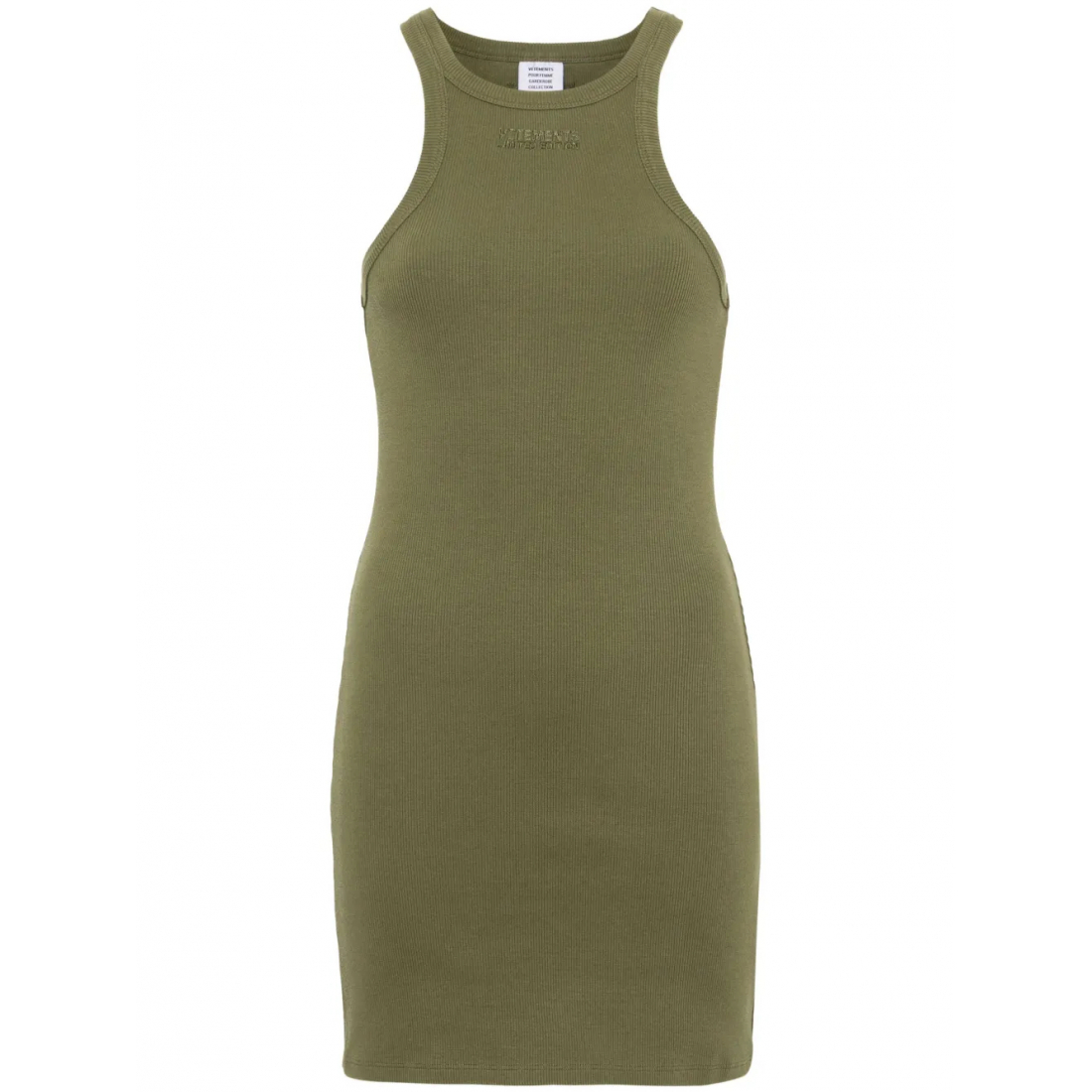 Robe mini 'Logo-Embroidered Ribbed' pour Femmes