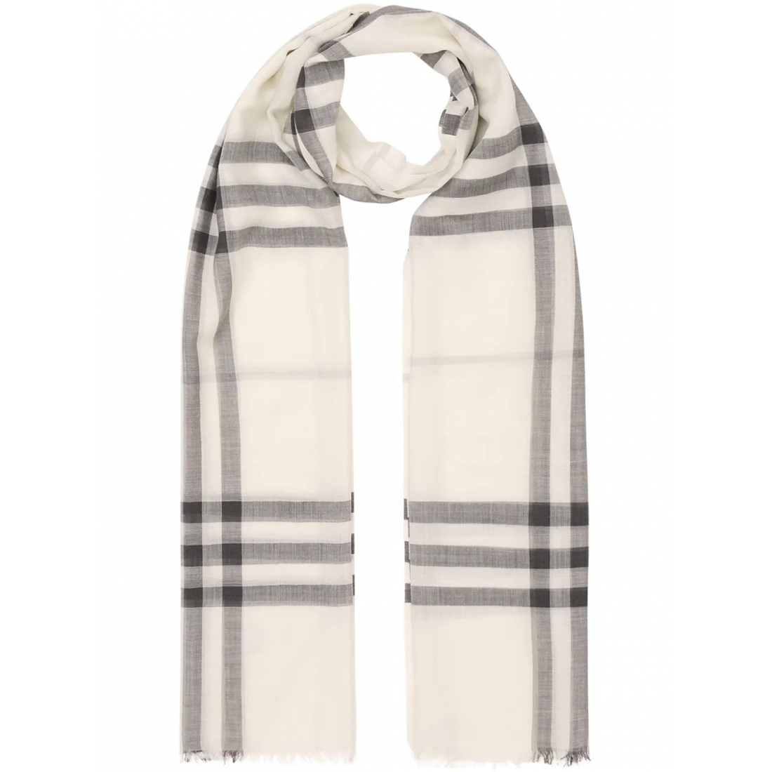 Écharpe en laine 'Lightweight Check' pour Femmes