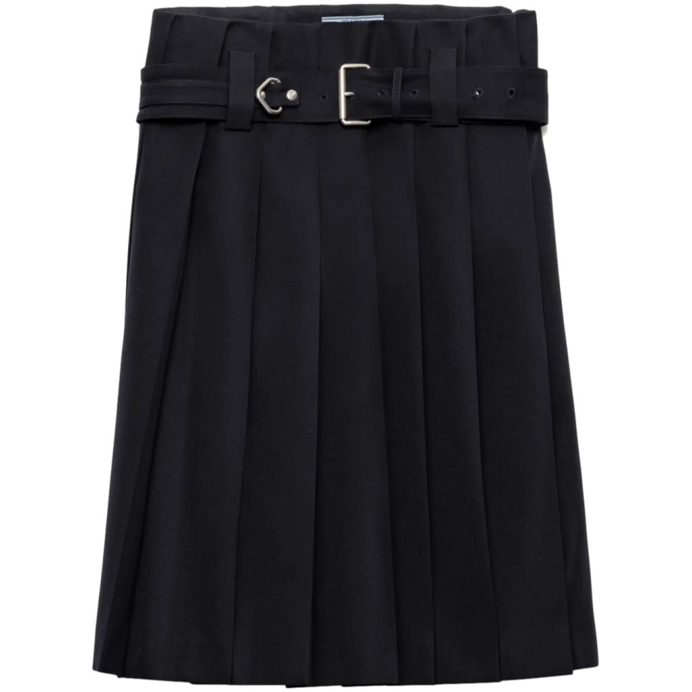 'Belted Pleated' Midi Rock für Damen