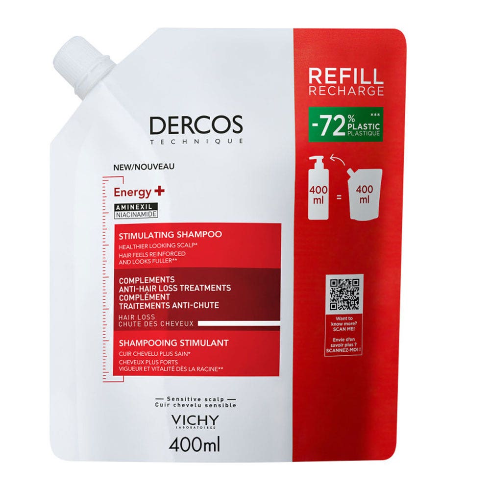 'Dercos Energy+ Anti-Hair Loss Stimulant with Aminexil' Shampoo Refill - 400 ml