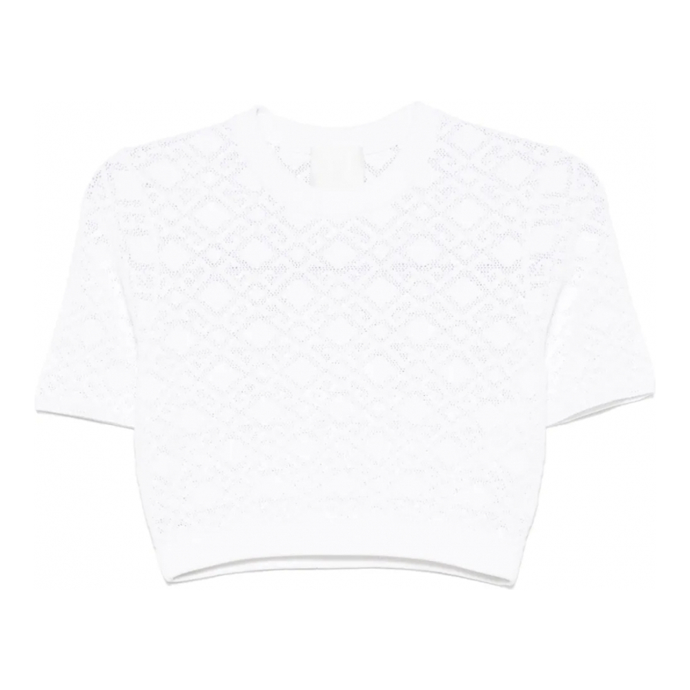 T-shirt 'Monogram 72-Jacquard Cropped' pour Femmes