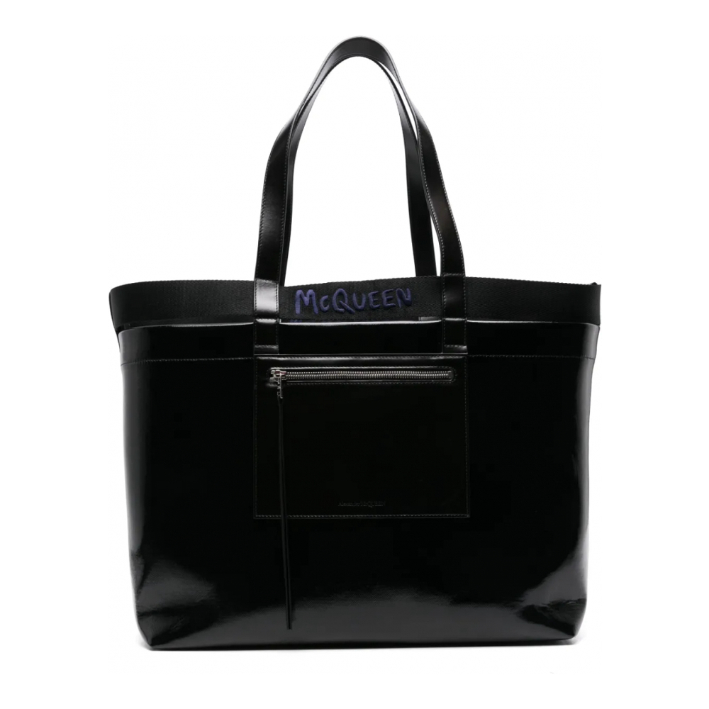 Sac Cabas 'Logo-Engraved Patent-Finish' pour Hommes