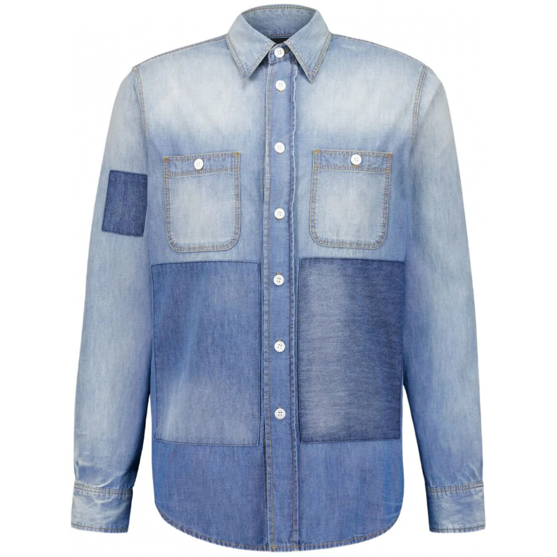 'Patchwork' Denim-Hemd für Herren