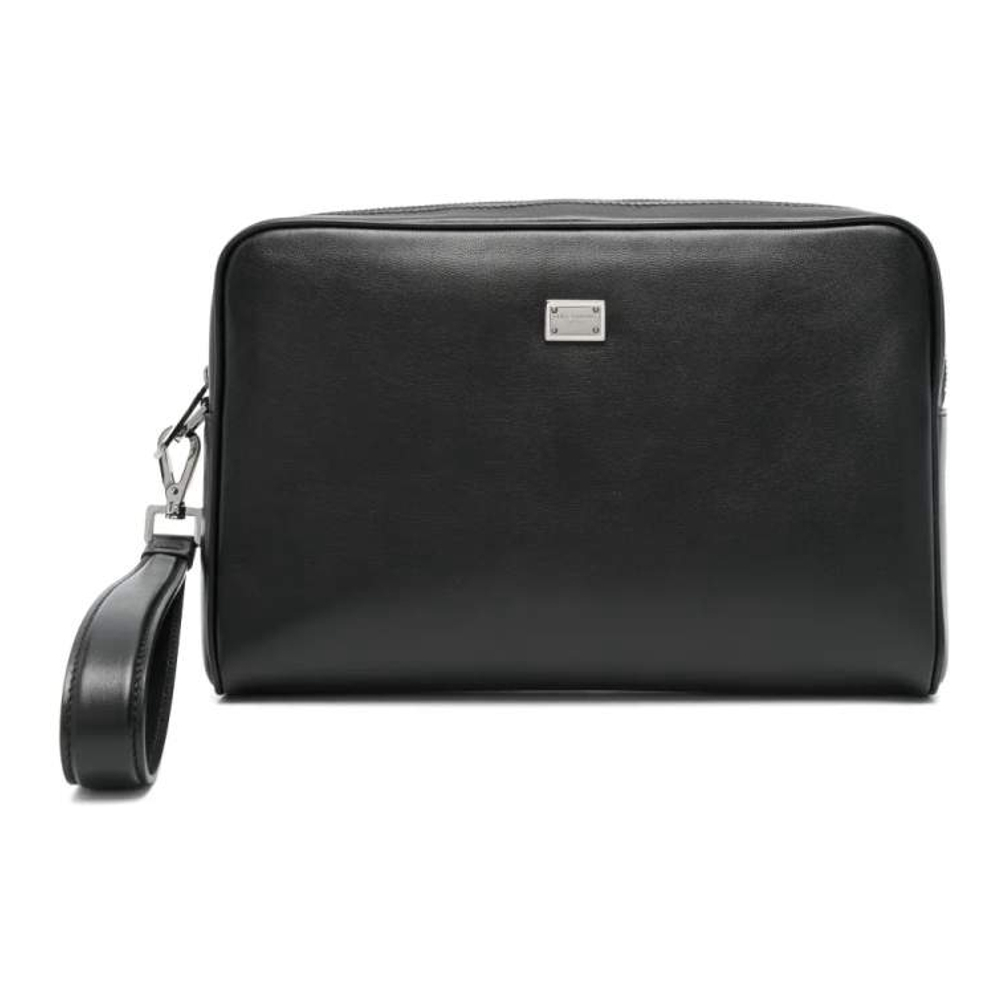 Men's 'Logo-Plaque' Clutch Bag