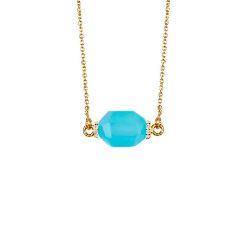 Collier 'Blue Chalcedony & Cz' pour Femmes