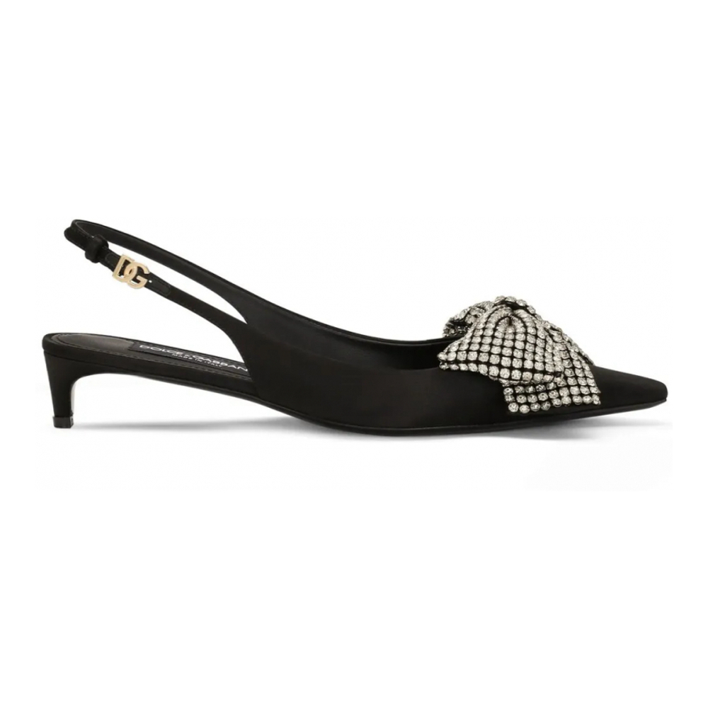 'Bow-Detailing' Pumps mit Fersenriemen für Damen