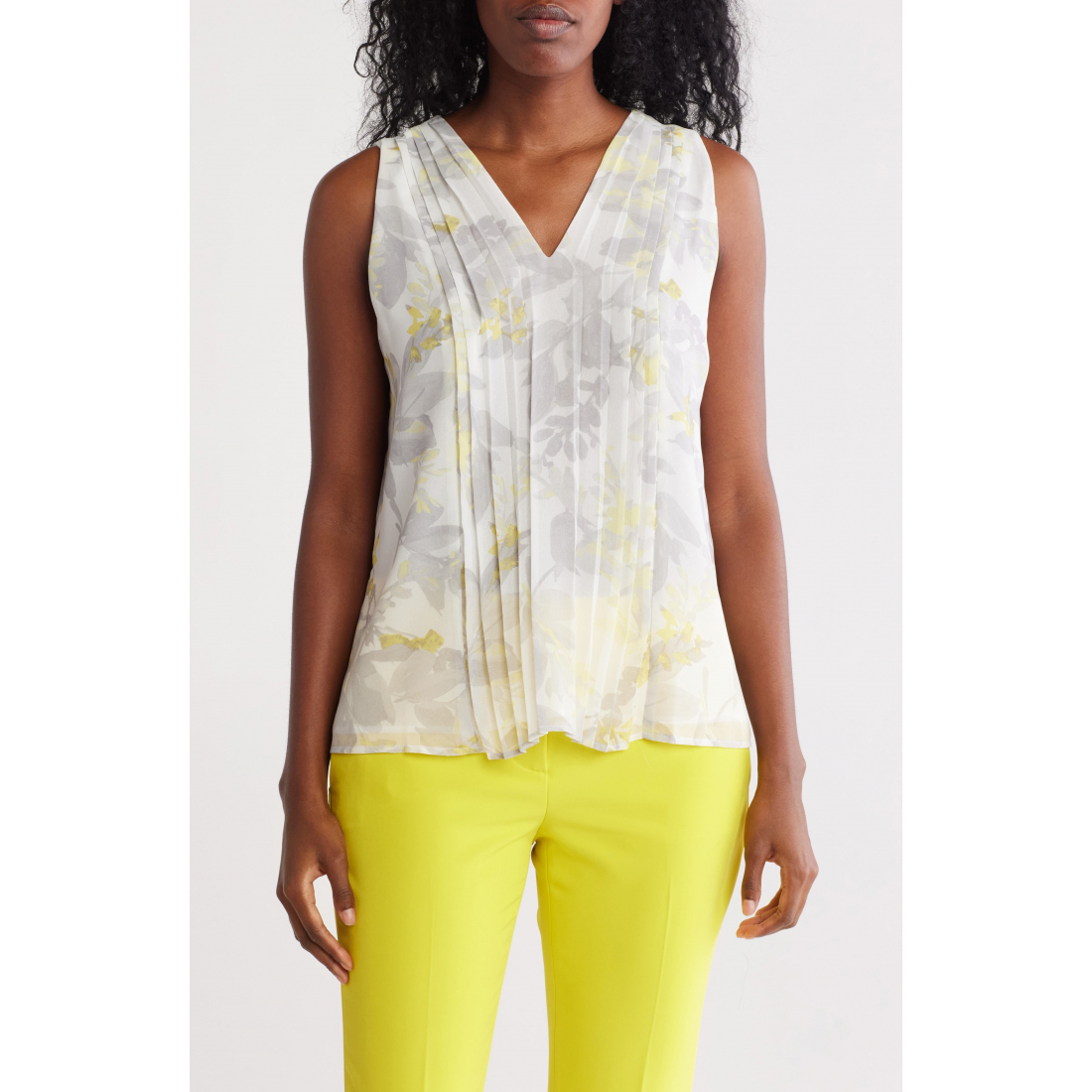 Women's 'Patterned Woven Shell' Sleeveless Top