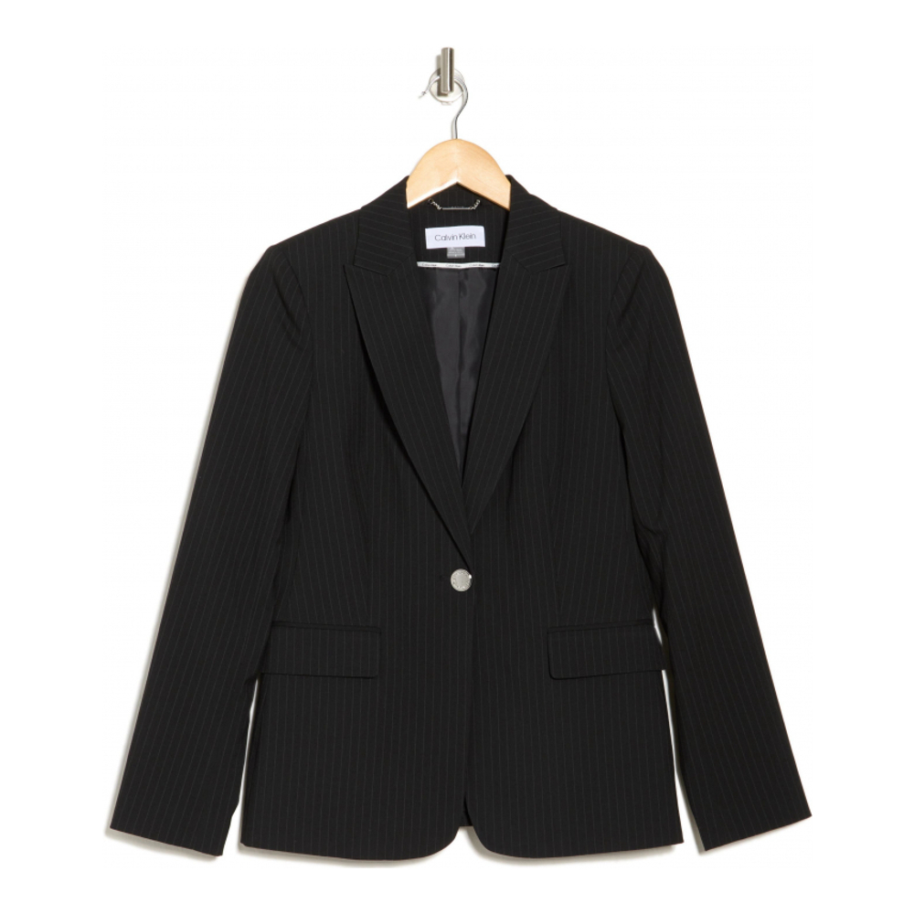 Women's 'Pinstripe Peak Lapel One Button' Blazer
