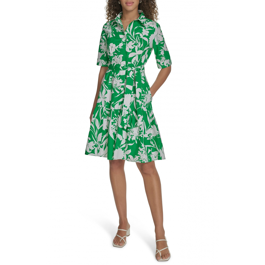 Women's 'Floral Cotton' Shirtdress