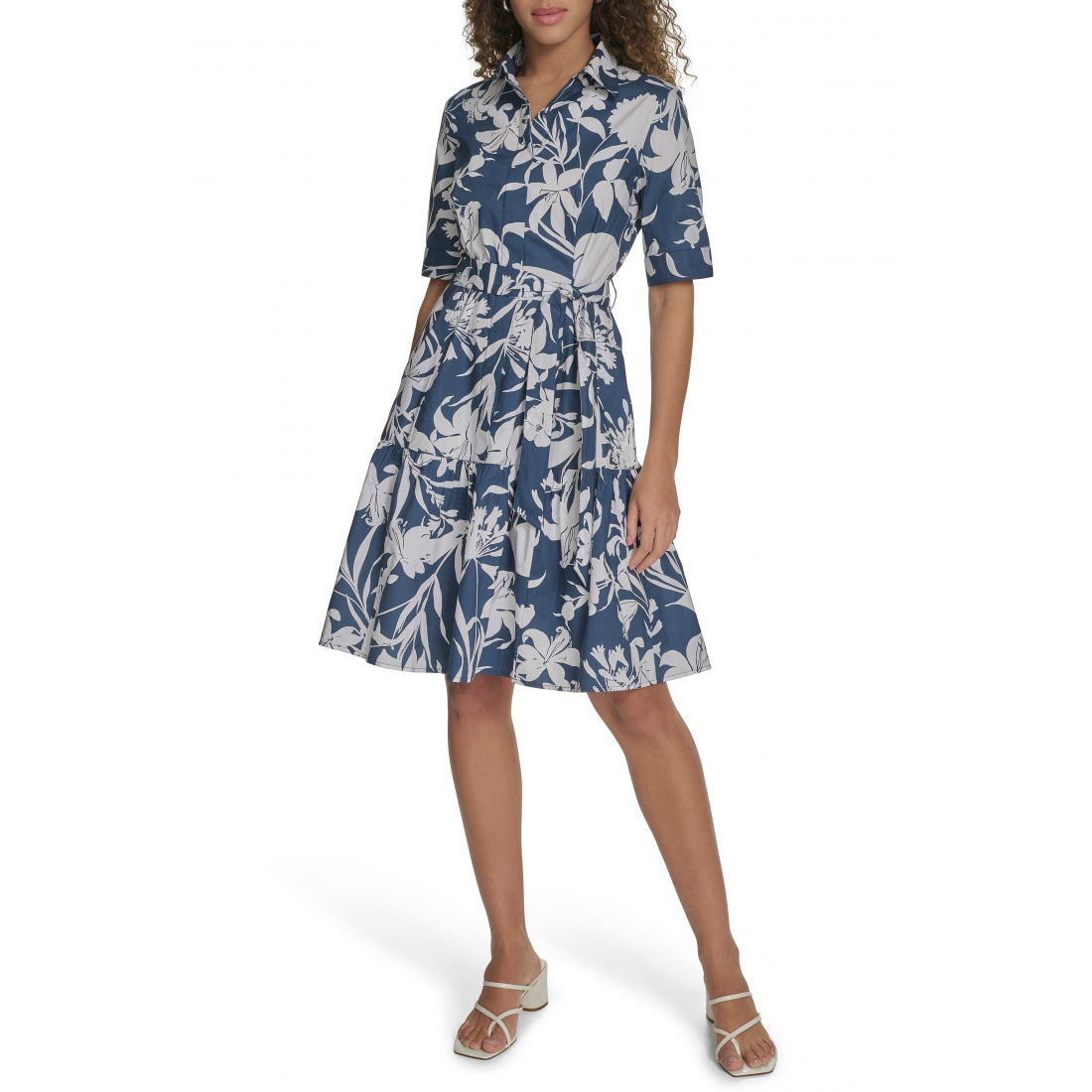 Women's 'Floral Cotton' Shirtdress