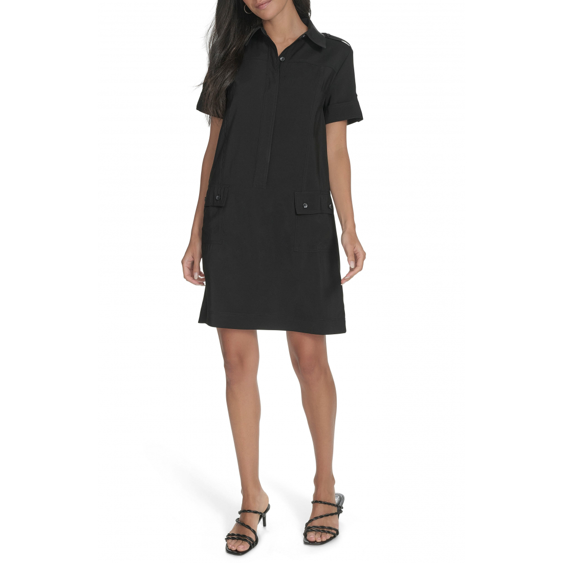 Women's 'Roll Cuff Short Sleeve' Shirtdress
