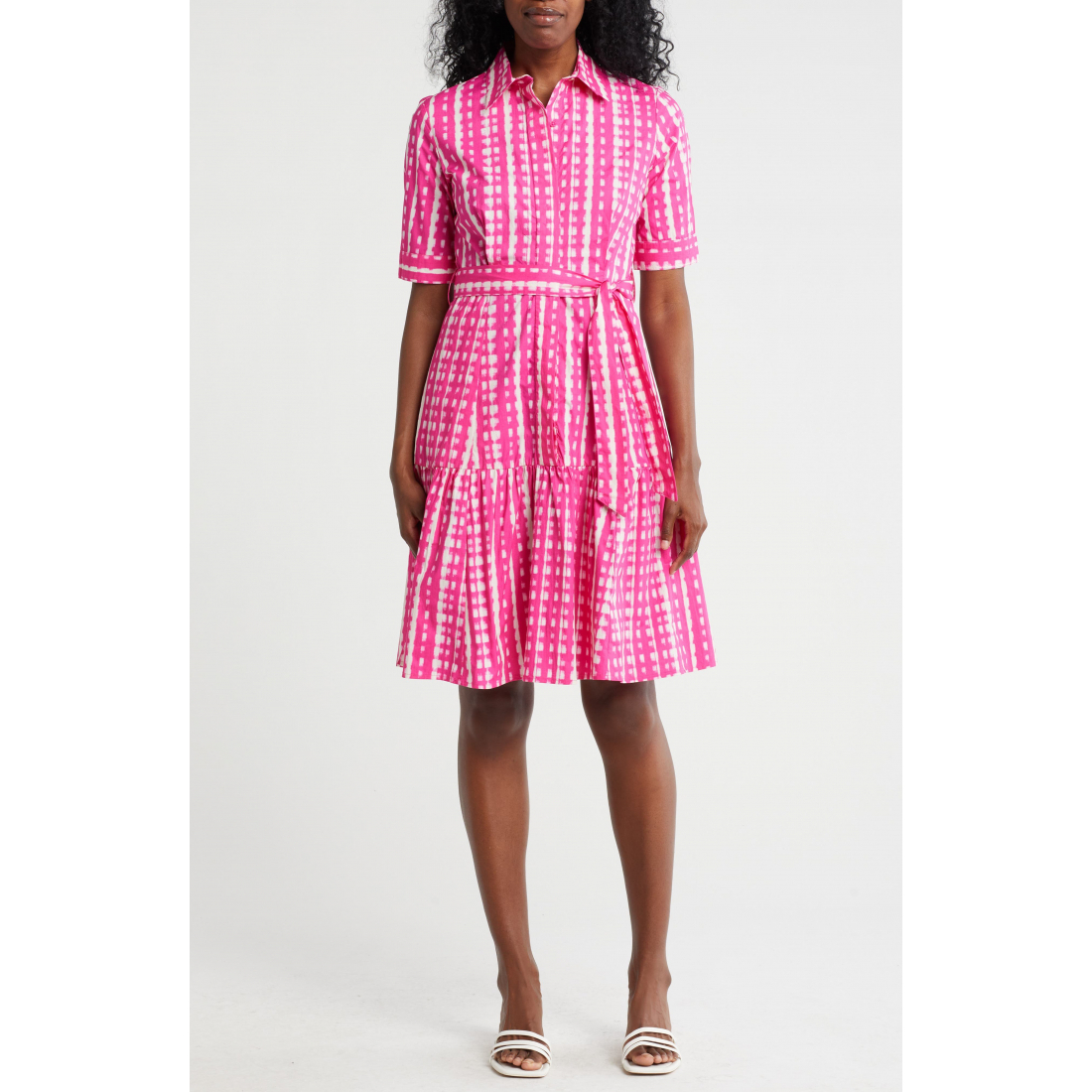 Women's 'Elbow Length Sleeve Cotton' Shirtdress