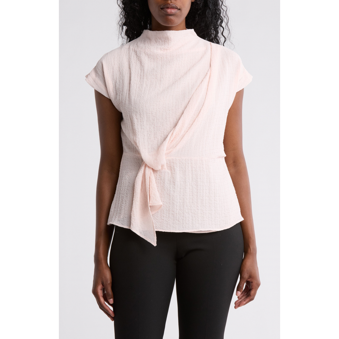 Top à manches courtes 'Cap Sleeve Tie Waist' pour Femmes