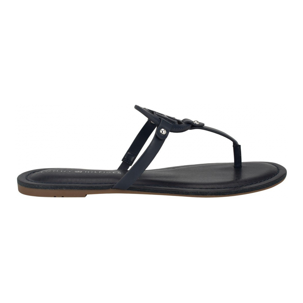 Women's 'Litzy Logo T-Strap Flat Sandals'