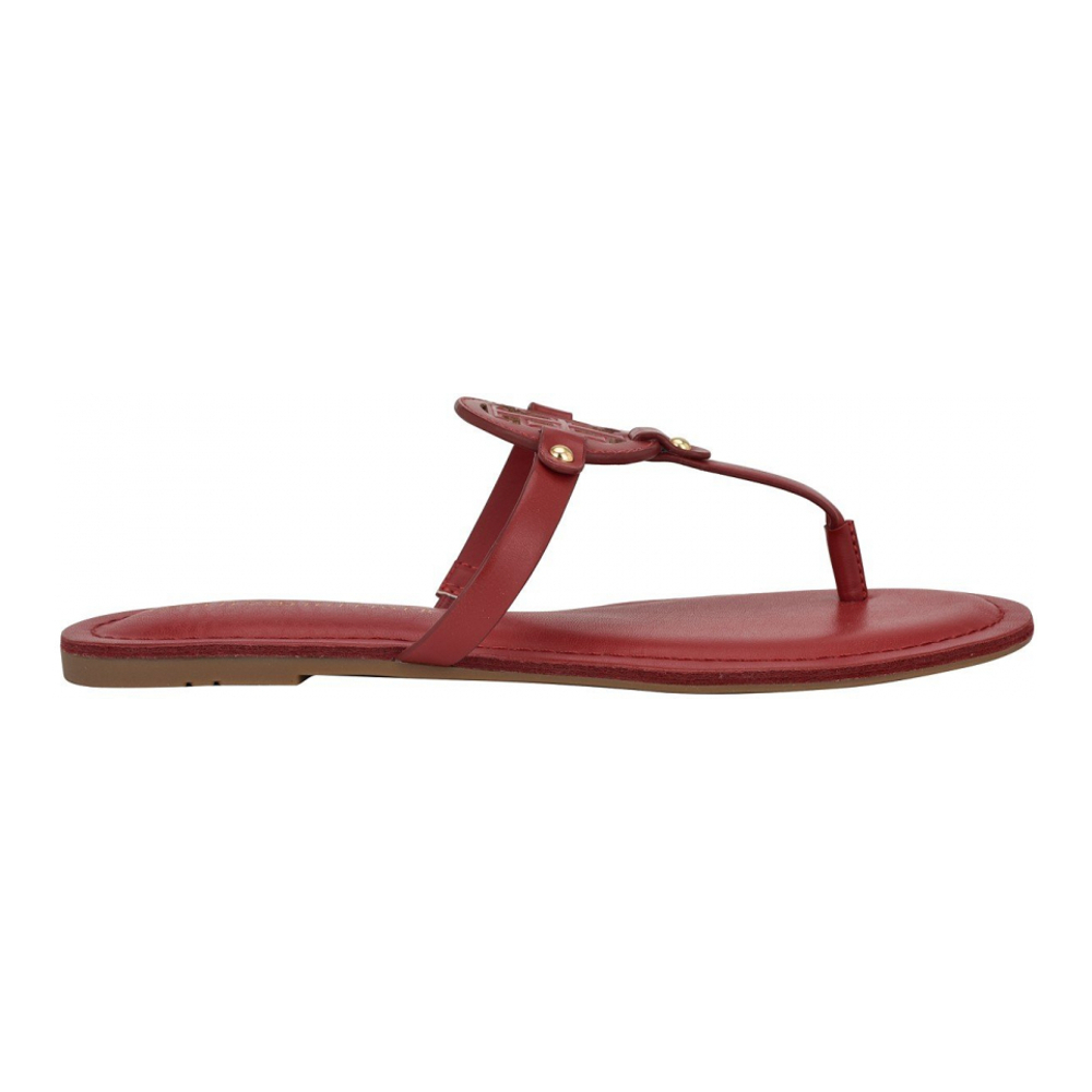 Women's 'Litzy Logo T-Strap Flat Sandals'