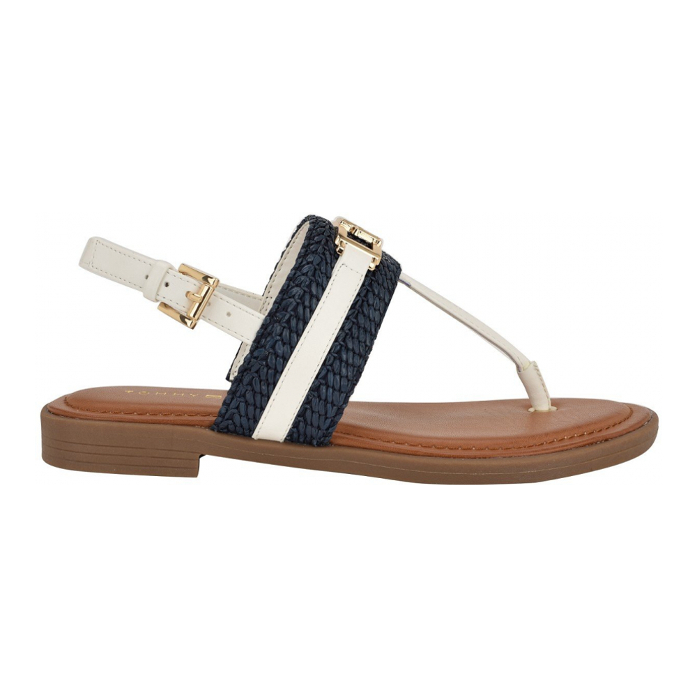 'Carree Classic Buckle Flat Sandals' pour Femmes